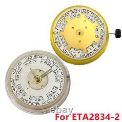2 Colos Date@3 Day@12 Mechanical Automatic Wind Watch Movement For ETA 2834-2