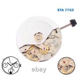Eta Vajoux 7753 Swiss Automatic Movement, 17 Jewels, Chrono, White Disk on 6
