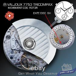 Movement Eta Valjoux 7753, Automatic Chronograph, Specail Date Position 6h