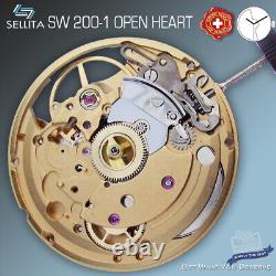 Movement Sellita Sw200-1 Automatic, Open Heart, Gold, Compatible Eta 2824
